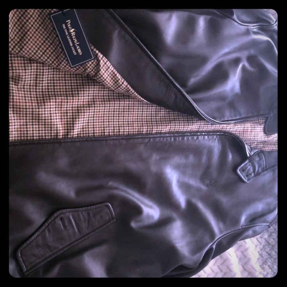 Polo fine leather jacket new  never worn